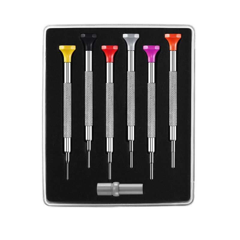 A95D-6PCS Precision Steel Screwdrivers Mobile Phone Watch Repair Tool Kit Strap Removal Cover Opener Flat Screwdriver Tools