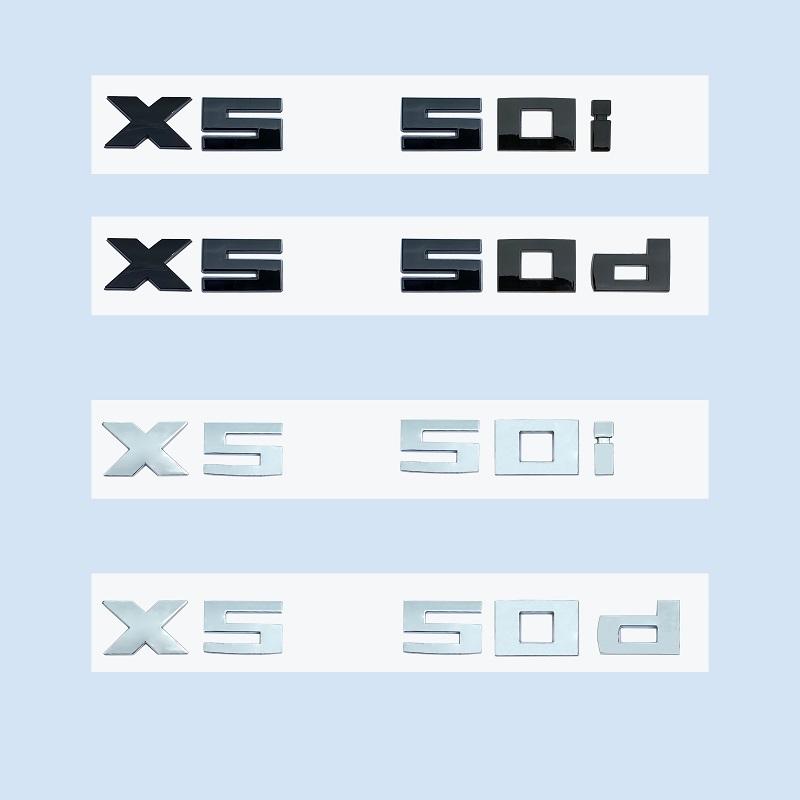 Chrome Black 3D 2,6 cm M X5M50i X5M50d Čísla ABS znak pro BMW řady X5 E70 G05 Logo odznak kufru auta