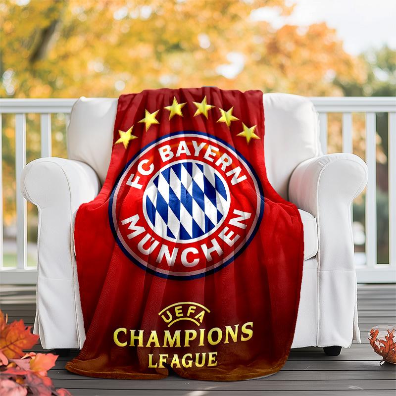 1pc B-Bayern Munich (6) Theme Blanket - Digital Print, Polyester, Cozy for All Seasons, Perfect for Outdoor, and Travel