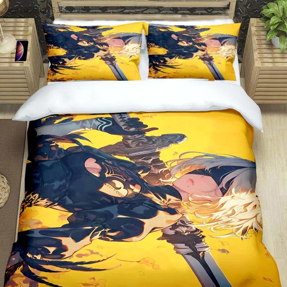 Famous Film Role A-Automata Nier Print Bedding Sets Bed Supplies Set Comforter Set Teens Girls Cartoon Twin Single Kid Gift