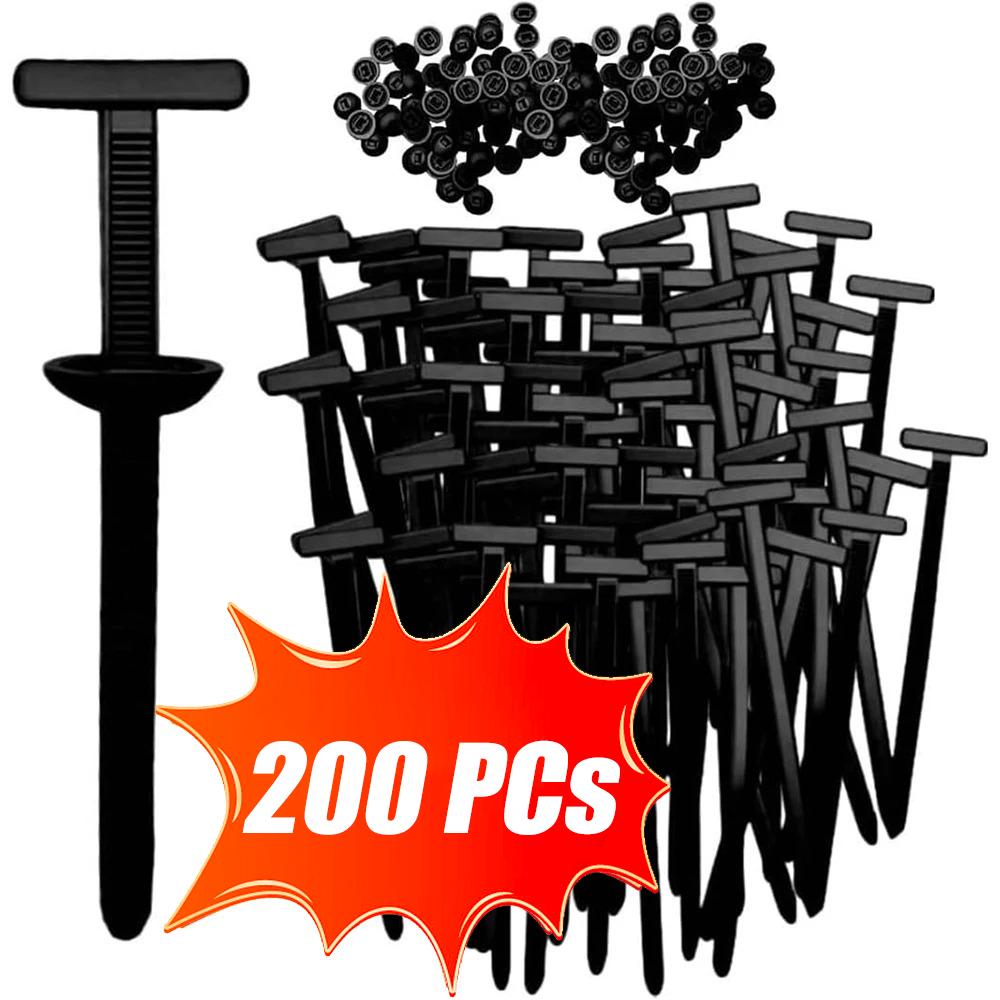 50/600pcs Universal Car Nylon Cable Tie Buckles Heavy Duty Self-Locking Zip Car UV Resistant Ties with Pin Button Fasteners