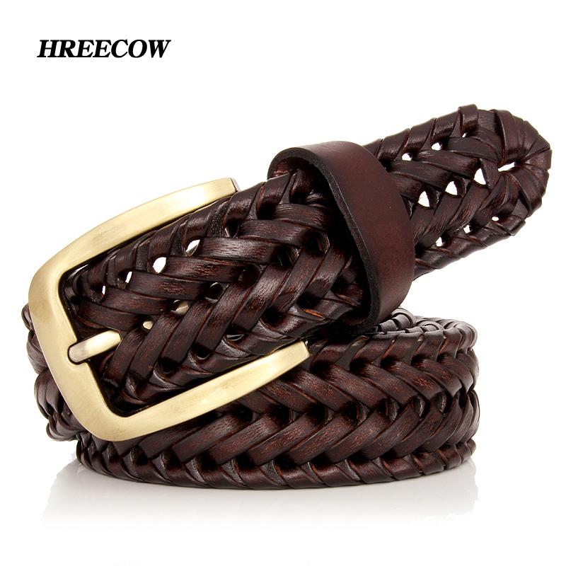Unisex Men and Women Belt Genuine Leather Female Belt Woven Knitted Quality Belt Male Luxury Strap Belts Cummerbund Dropshipping
