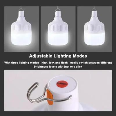 6 Πακέτο 60W με επαναφορτιζόμενη λάμπα LED Αδιάβροχη λάμπα κάμπινγκ έκτακτης ανάγκης με 3 λειτουργίες φωτός για