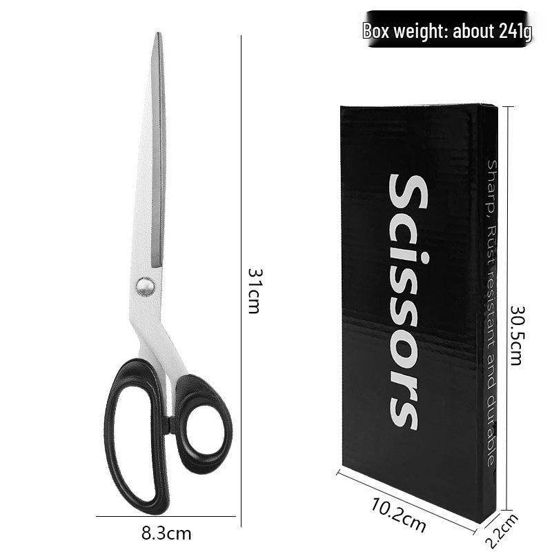 Large Stainless Steel Tailor Scissors with Plastic Handle for Cutting Fabric, Leather, Rope, and Line