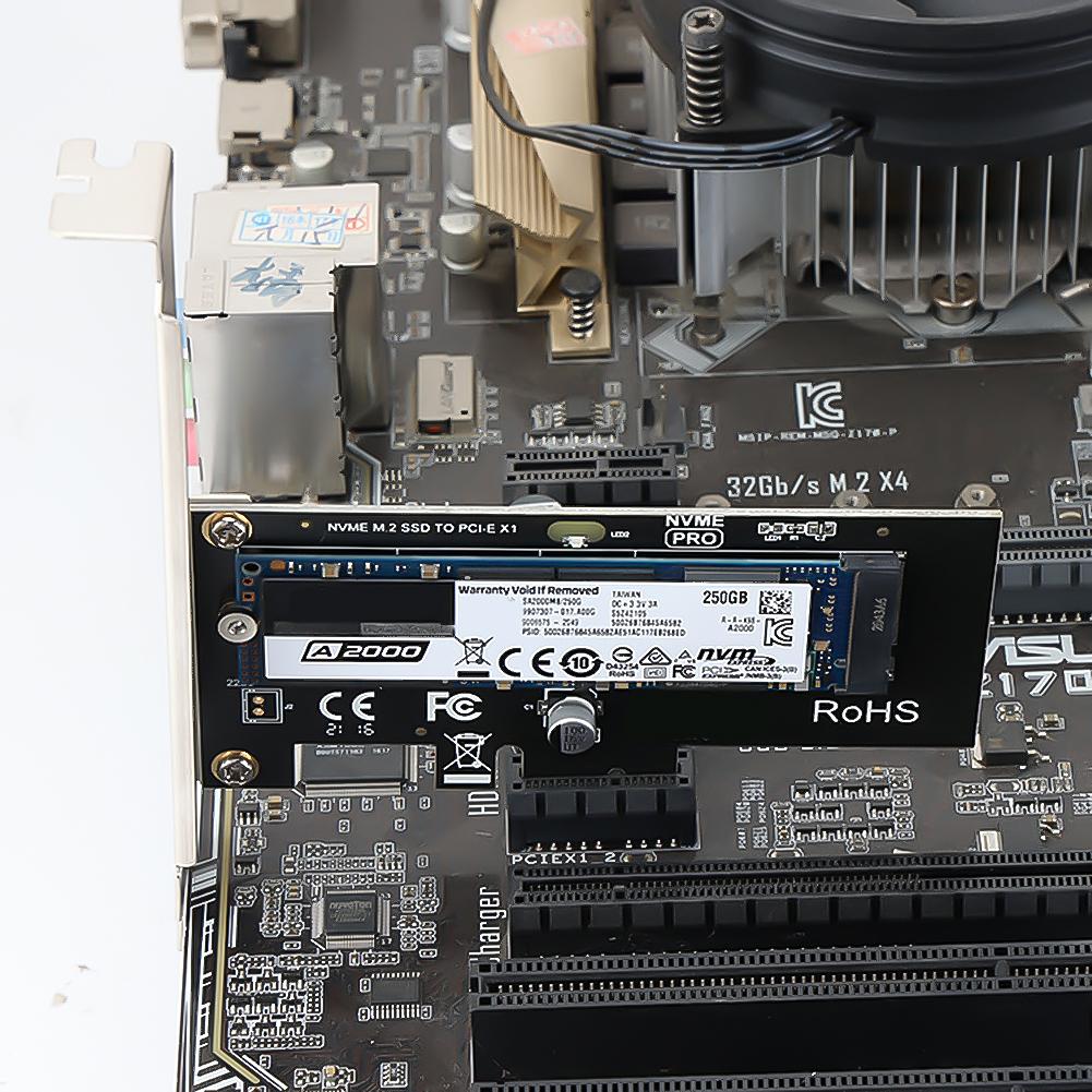 M.2 NVME SSD To PCIe 3.0 X1 Adapter Card 8Gbps SSD PCIE X1 Expansion Card M Key PCIe NVMe SSD Converter for Desktop