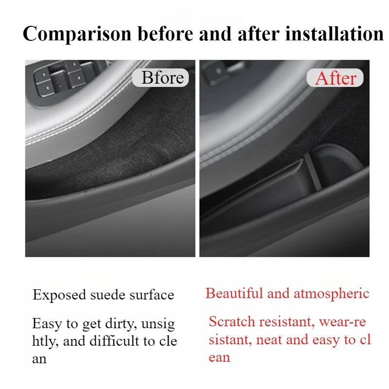 5pcs/set Door Side Storage Box Cup Pad for Tesla Model Y Juniper 2025 Front Rear Door Handle Armrest Tray Organizer Accessories