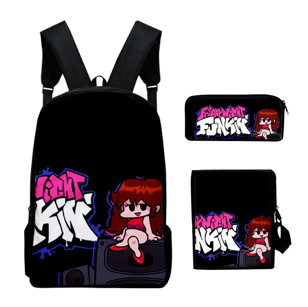 Traditional Creative Cool The Gaslight District 3D Designed 3pcs/Set Learner Student Bags Everyday Laptop Knapsack Backpack Meal Tote Pencil Pouch