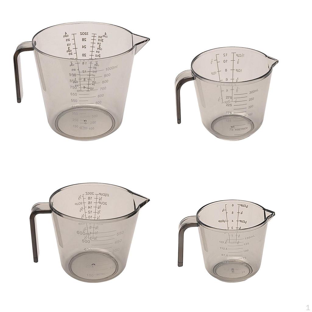4 Pieces Measuring Cups Measure Jugs Lightweight Transparent Durable Liquid Mixing Mug Container for