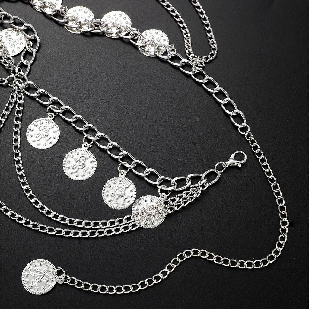 Retro Fashion Multi-Layer Coin Belly Chain for Women Sexy Arabian Style Tassel Waist Chain Beach Holiday Party Wear Jewelry Gift