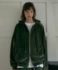 Oder Velvet Two-Way Zip-Up Hoodie - Khaki