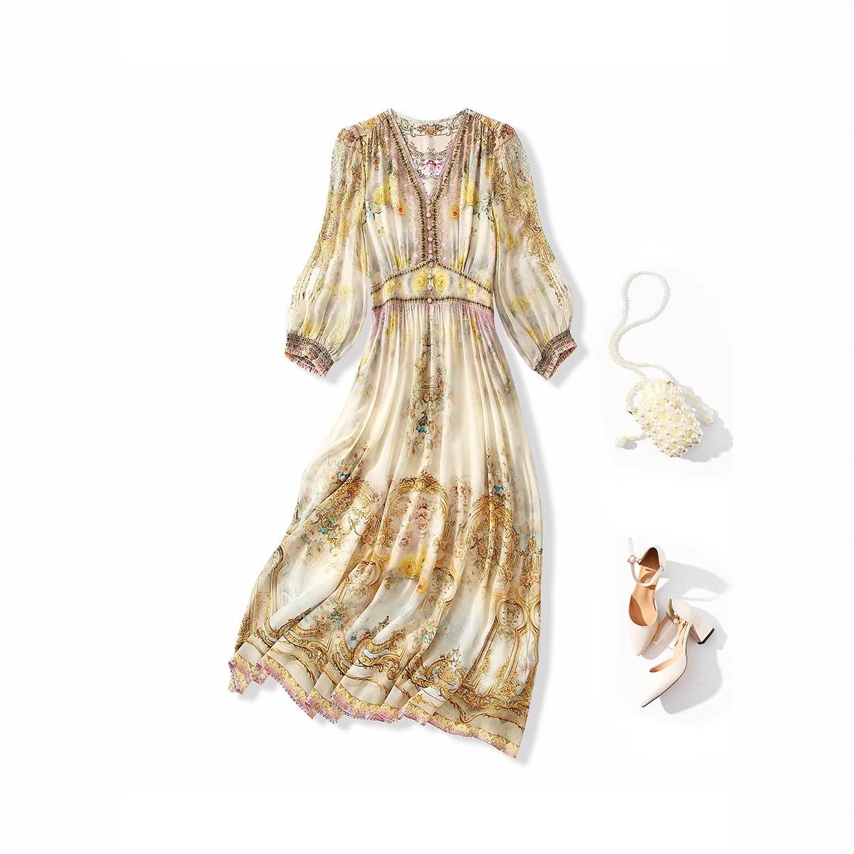 Silk Dress 80191 XXL цветочный/абрикосовый