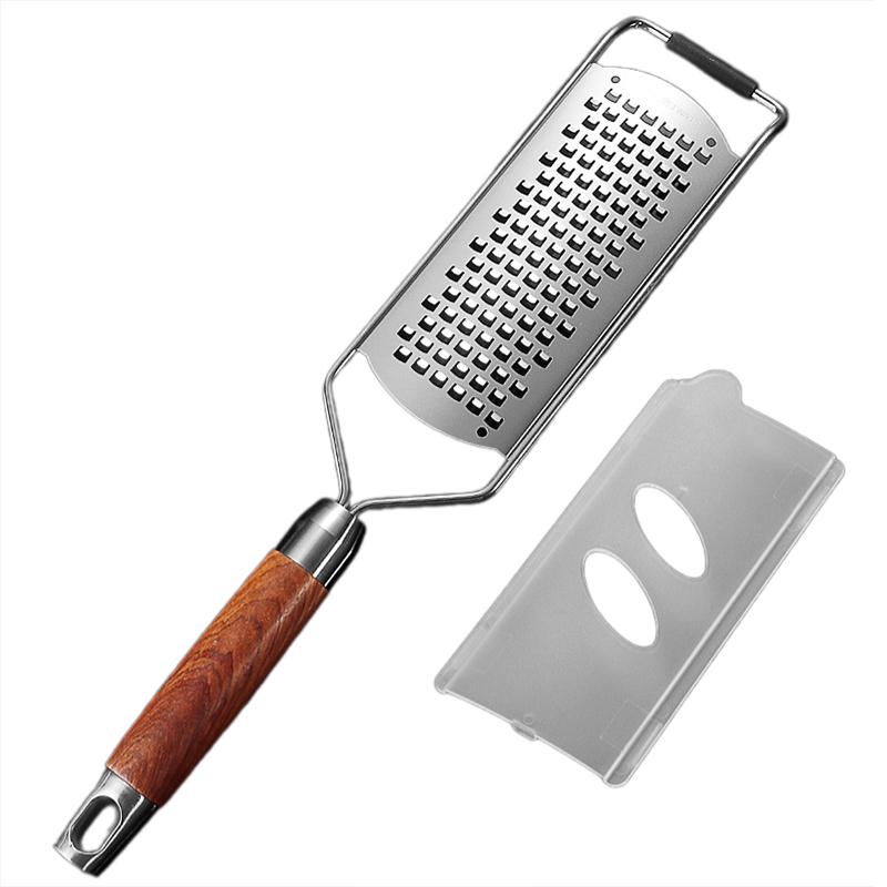 Lemon Zester With Fine Blades Lightweight Cheese/Vegetable Grater Solid Wood Handle Design - Rust-Resistant Durable