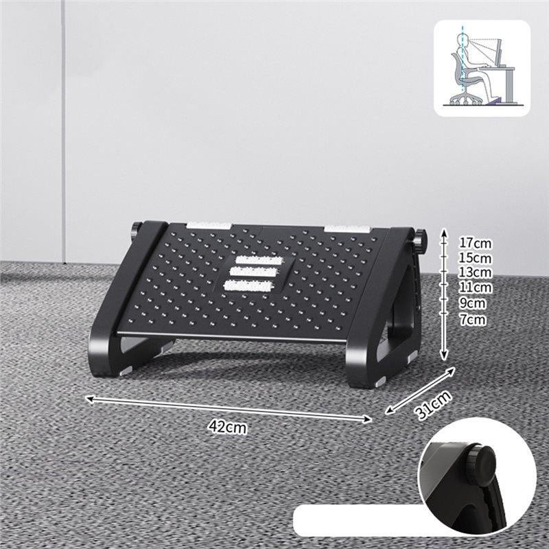 A25F-Massage Roller Equipped Ergonomic Adjustable Foot Rest For Under Desk Use, 6-Level Height Adjustability At For Home