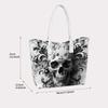 Gothic Skull Pattern Tote Bag Fashionable Shoulder Bag for Daily Use Stylish Carryall Handbag