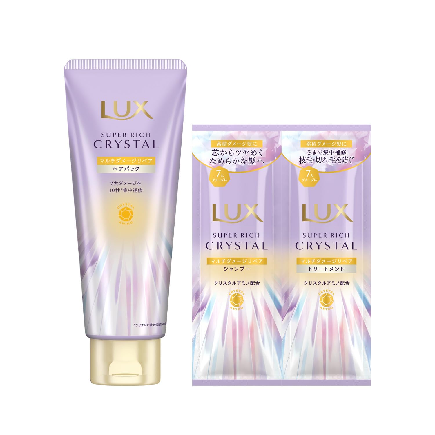 LUX Super Rich Crystal Repair Treatment Hair Mask with Multi-Damage Rinse-Off (180g, sachet)