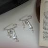 1Pc Starlight Pin Ins Korean Style Blogger Girlfriend Couple Metallic Style Y2K Silver Love Keychain Bag Pendant