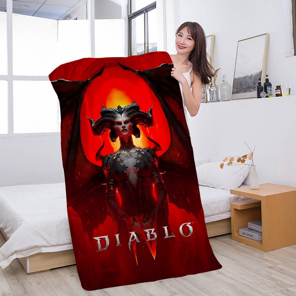RPG Game D-Diablo 4 Bath Towel Microfiber Soft Water Absorbing Breathable For Girl Kids Decorative Cartoon Beach Towel