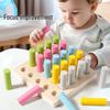 Montessori Sensory Integration Cylinder Peg Toy: Early Learning Educational Building Blocks for Kids.