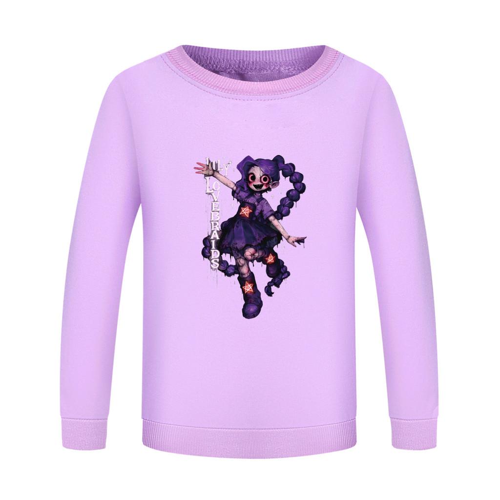 5583 Multi-color Girls Lily Lovebraids Printed Long Sleeves Sweatshirt Top