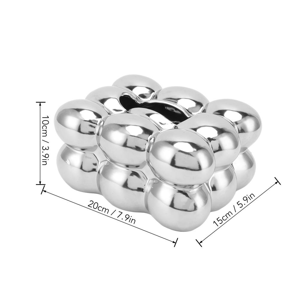 Electroplated Ceramic Tissue Box Case Holder Decorative Elegant Facial Tissue Napkin Dispenser Box