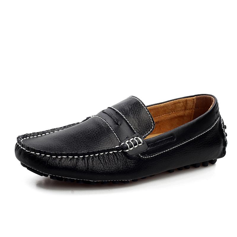 Men Shoes Loafers Men Fashion Leather Boat Shoes Fashion Comfortable Moccasins Shoes British Style Walking Shoes Leisure Walk