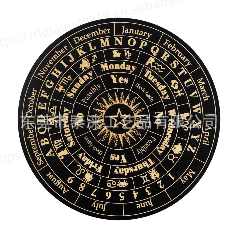 European Linden Wood Astrolabe Ornament: Mystical Temple Decor & Wooden Handicraft Gift 15 cm