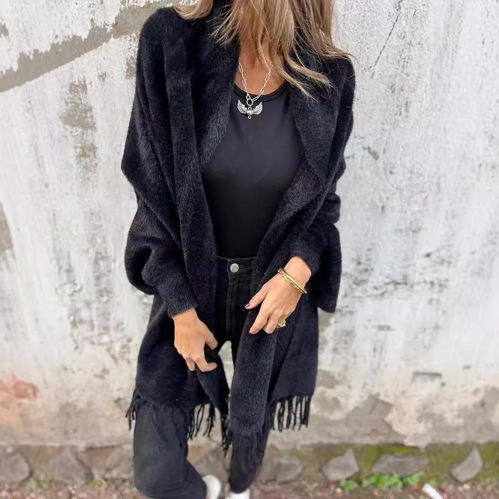 2025 Exclusive Autumn/Winter Women’s Batwing Sleeve Tassel Cardigan Shawl