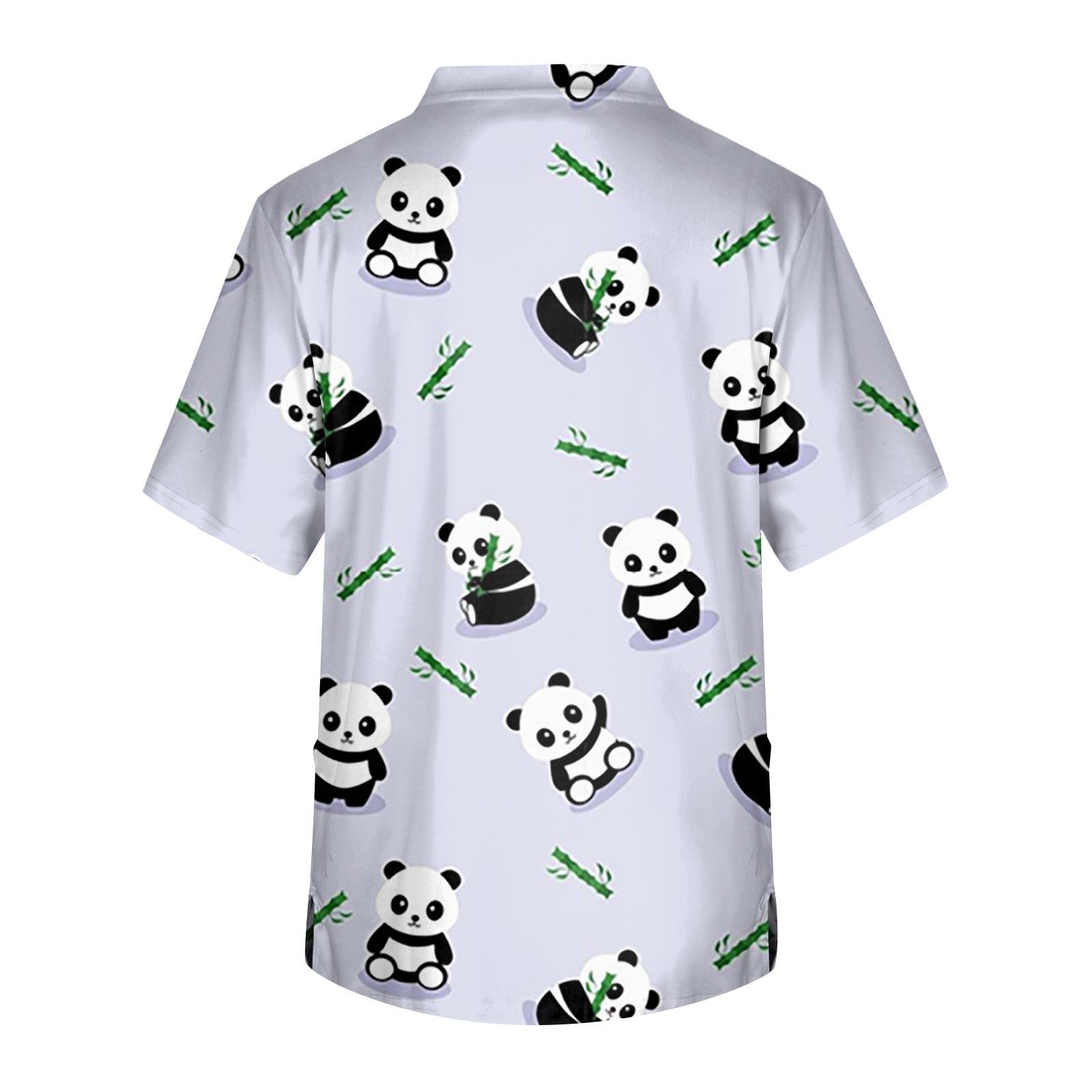 Мужская рабочая блузка с короткими рукавами и v-образным вырезом с принтом — фото 4