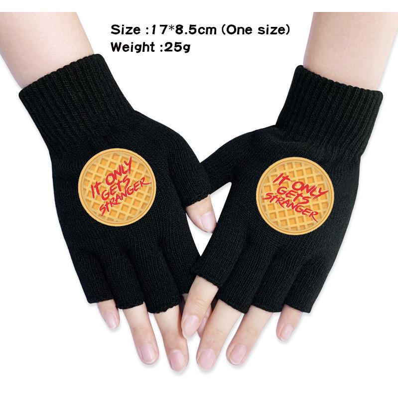Stranger Printed Cotton Autumn Winter Warm Knitted Touch Gloves Fingerless Gloves