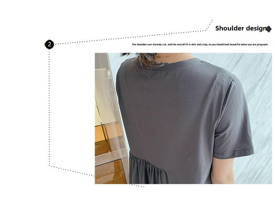 Rochie de maternitate de vară Jianyu 2023: Stil tricou cu mânecă scurtă, mediu-lung