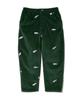 [go Slow Caravan] 336119 Stretch Corduroy All-Over Embroidered Ankle Pants, Forest Green, XL