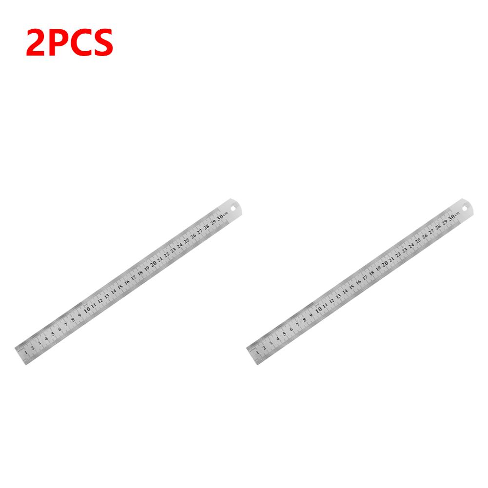 10-1Pcs 15-50cm Stainless Steel Metal Straight Ruler Ruler Tool Precision Double Sided Measuring Drafting Accessory Hand Tool