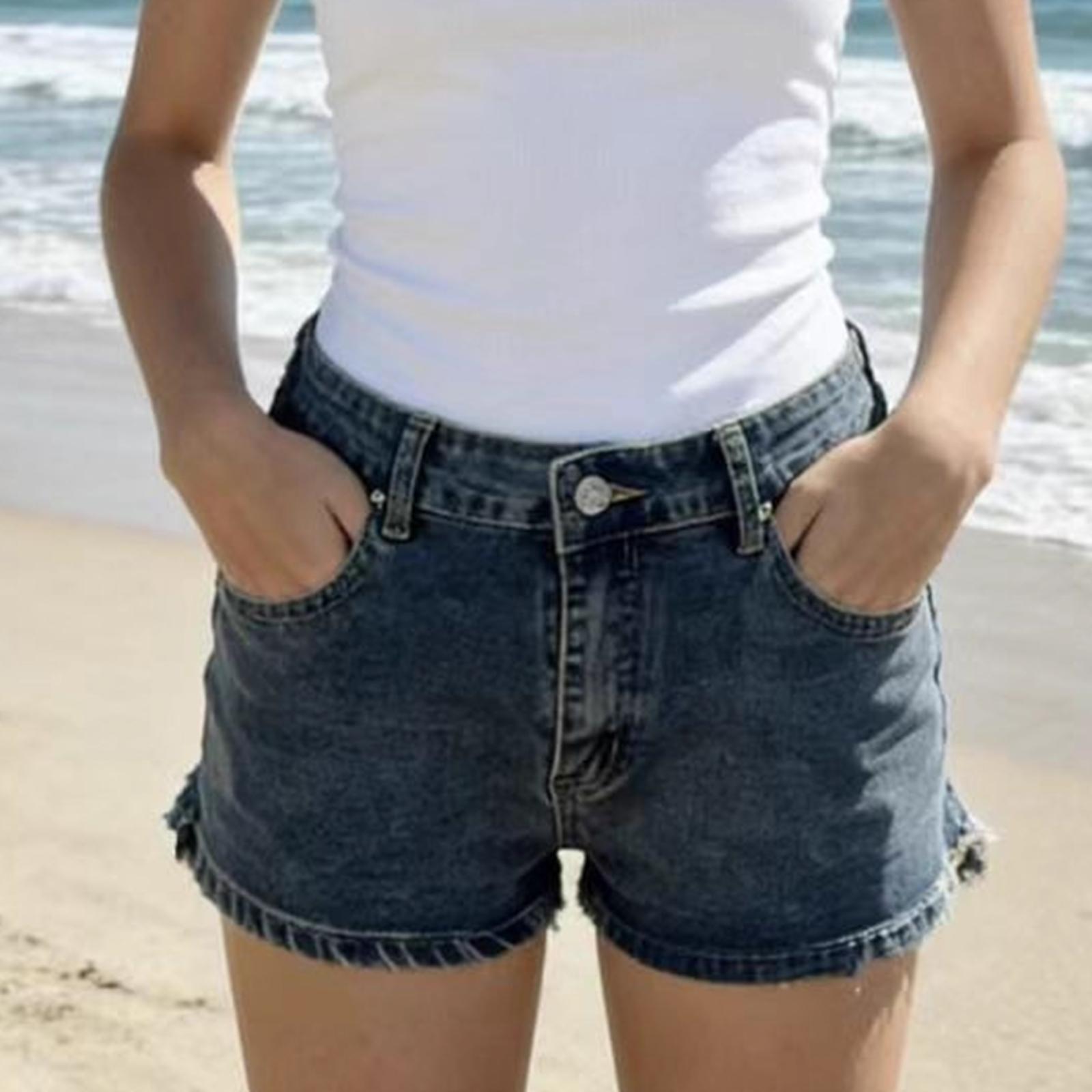 

Women s Color Jeans Stretch Slim Fit Distressed Denim Shorts S