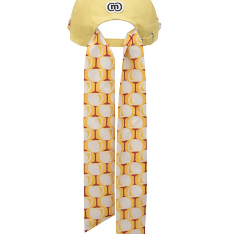 DOYOUKNOWMC ALL SEASON Scarf Ribbon Decoration Soft Type Light Yellow Ball Cap