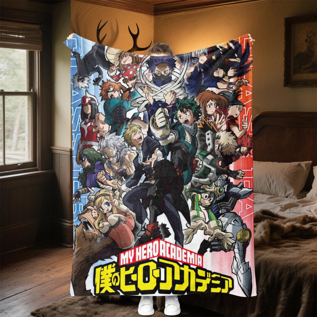 Hero Academia Anime Blanket Soft Comfortable All Seasons Suitable Sofa Office Nap Travel Festive Gift