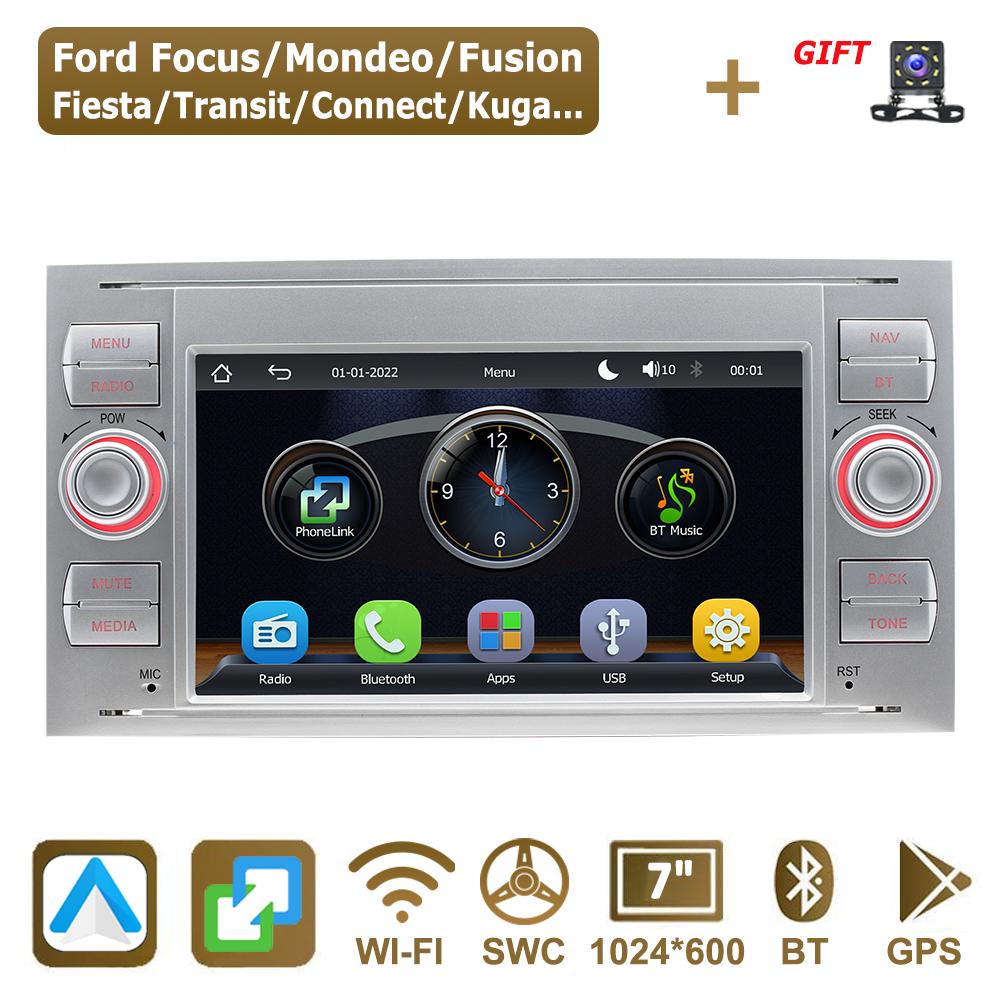 Car Radio 2 Din,7 inches,Ford Focus 2007 Mondeo S-max C MAX Kuga Galaxy Fiesta Transit Fusion,Android Auto,Multimedia Player
