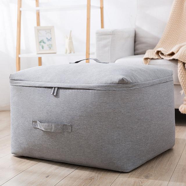 

Grey Thickened Large Capacity Clothes Storage Bag Home Wardrobe Moisture-proof Organizer Portable Moving Luggage Packing Bag S about 41x27x21cm сірий колір