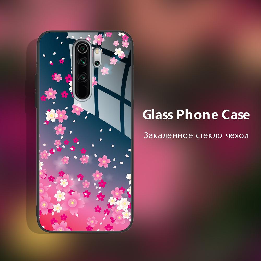 For Xiaomi Redmi Note 8 Pro Case Tempered Glass Pattern Silicone Cover Phone Cases For Redmi Note 8 Note8 Note 8T 8 t Fundas