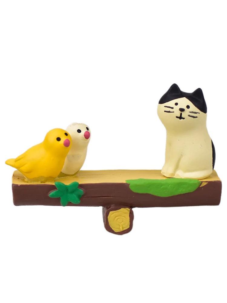 Zakka Japan See-saw Cat Dollhouse Office Decoration Bookshelf Ornaments Scene Shooting Props Resin Craft Toys Collectible Gifts