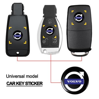 New 11/14mm Aluminum Car Remote Key Sticker Emblem Auto Styling For Volvo 240 C70 S40 S50 S60 S70 S80 S90 V40 V50 V60 V90 XC40 XC60 XC90 Vnl Truck