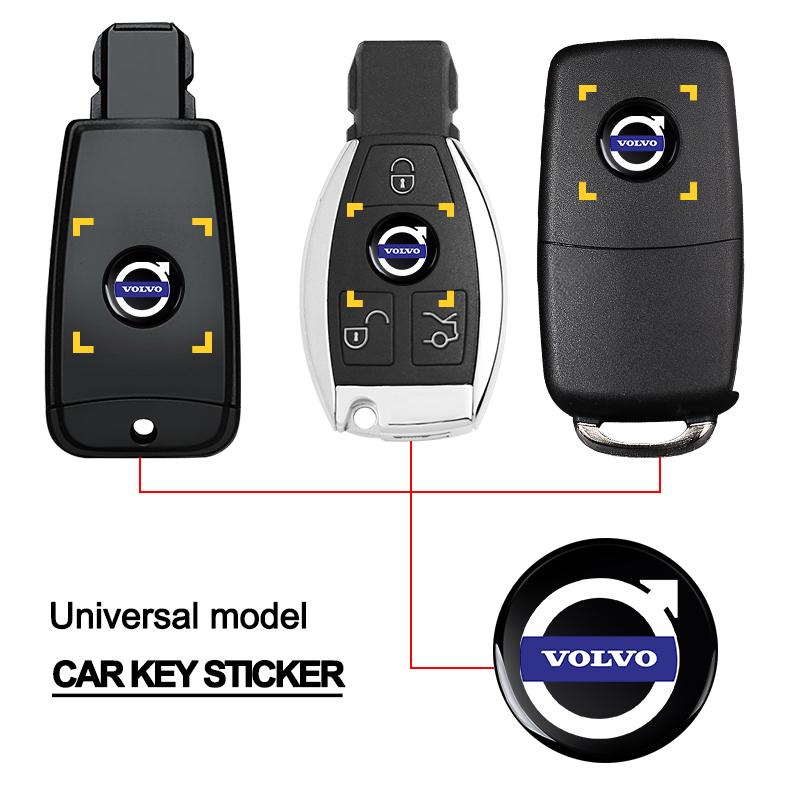 Car Remote Key Sticker Aluminum Emblem Decoration Decal For Volvo XC90 XC60 XC40 V40 V50 V60 S40 S50 S60 S70 S80 S90 240 C70 FN Vnl Truck