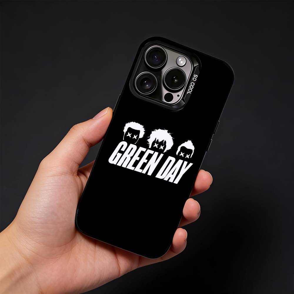 G-Green Band Day Phone Case For iPhone17, 16,15,14,13,12 Pro Max Black Candy Matte Shockproof Cover iPhone15promax