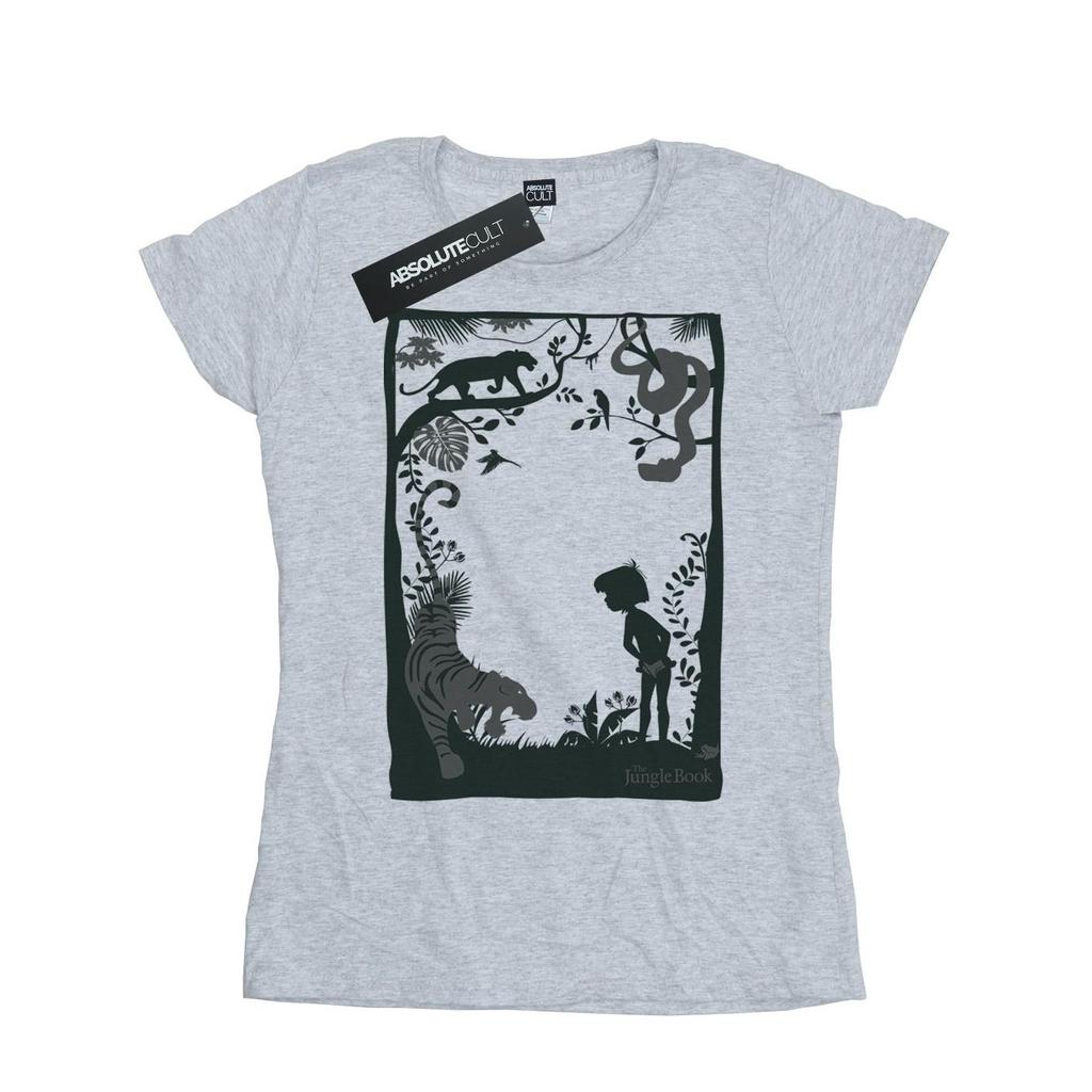 Disney Womens/Ladies The Jungle Book Silhouette Poster Cotton T-Shirt