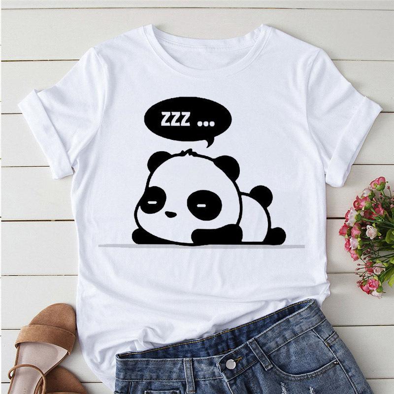Summer Tshirts Cartoon T Shirt Unisex Kawaii Panda Yoga Print Graphic T Shirts Cute Girl Harajuku Anime Cartoon Female Clothes