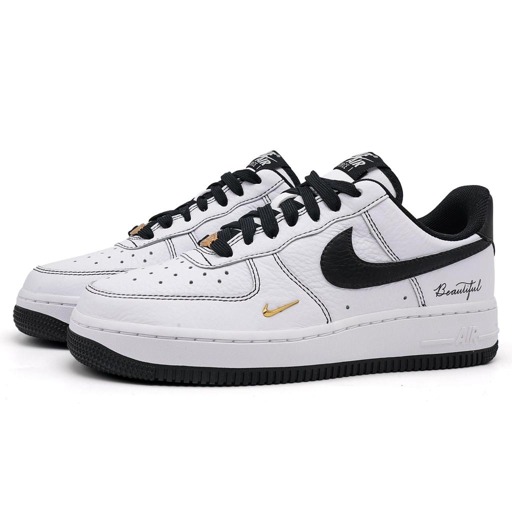 Nike Air Force 1 Reverse Panda Cushioning Lightweight Low top Skateboard Shoes Women's Black White IB6543-101(Team1690-)
