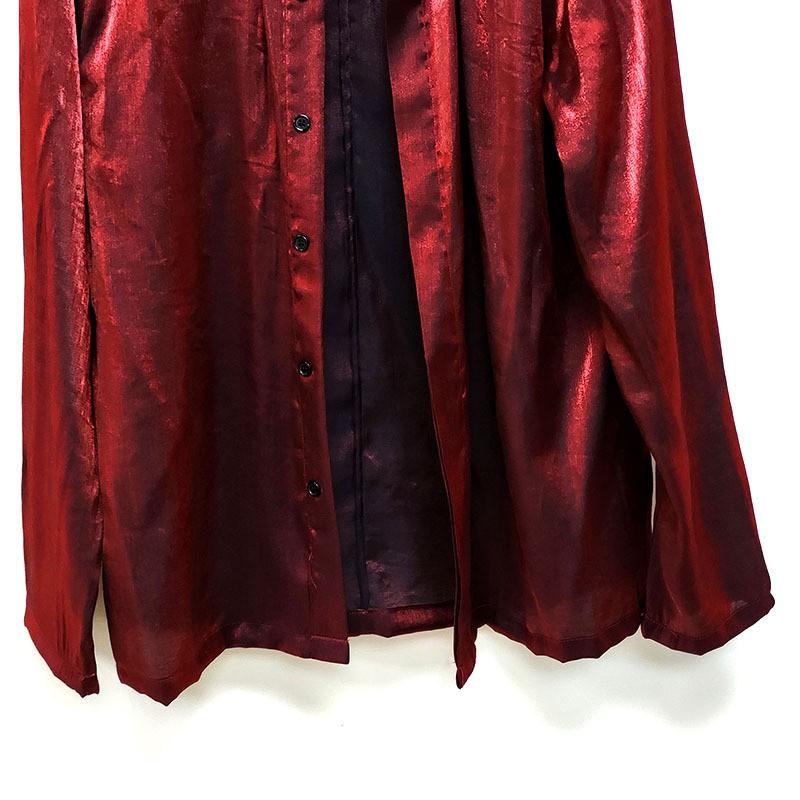 TY High Street Shirt Luxury Lazy Gentleman Style Loose Satin Long Sleeve
