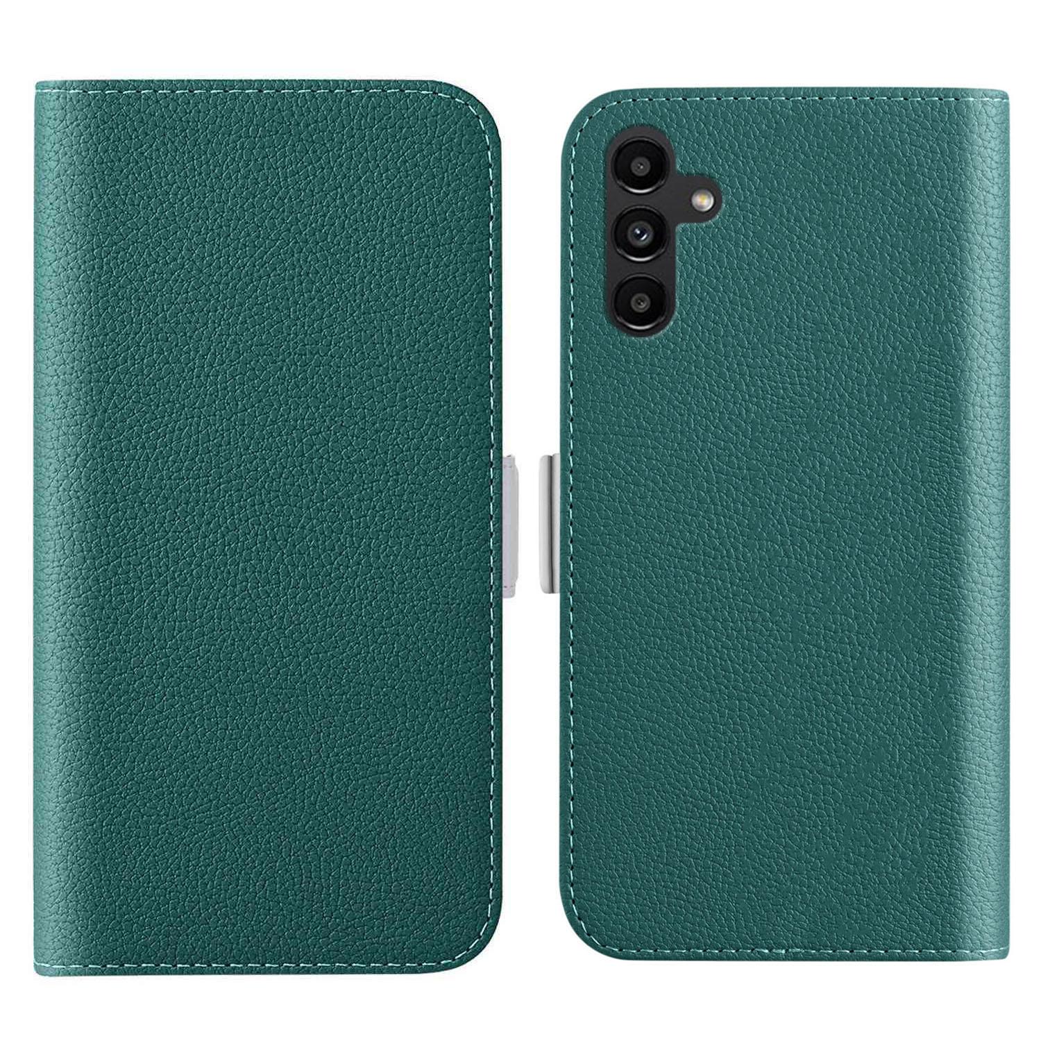 

Litchi Texture Wallet Phone Cover for Samsung Galaxy A54 5G,Candy Color PU Leather Stand Case Green