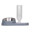 Double Dog Cat Bowls with Automatic Waterer Bottle Neck   Tilted Pets Water and Food Bowl Set