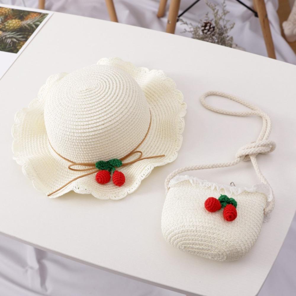 

Cute Girls Sun Hat Multiple Colors Straw Hat Fashion Kids Sun Hat Summer White Bag