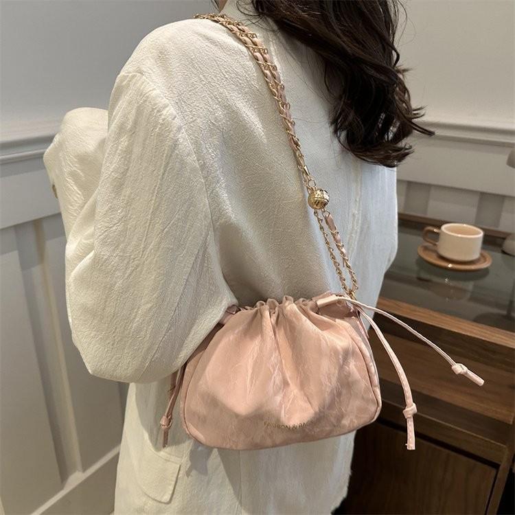 Stylish Korean Bucket Bag For Women Soft Textured Casual Crossbody Purse In Four Colors